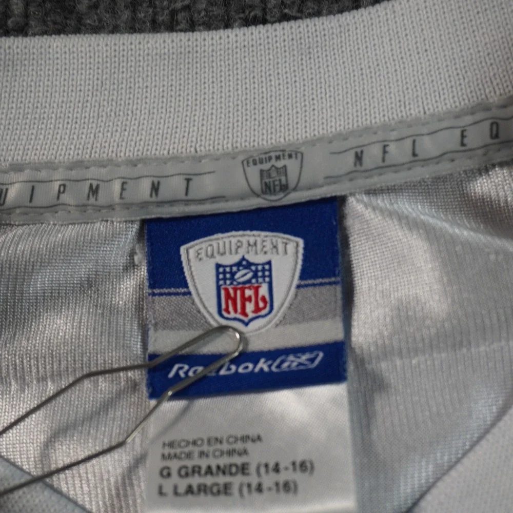VTG Reebok NFL Jersey Kids Large White Blue Dallas Cowboys 31 Mesh Roy Williams